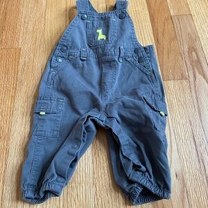 Carter’s 6M size overalls gray giraffe neon baby boys long pant overalls toddler